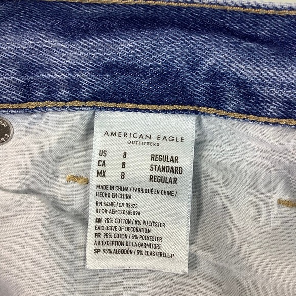 AE Mom Jean Ripped & Destroyed hi waisted jeans size 8 Regular EUC - Picture 5 of 10